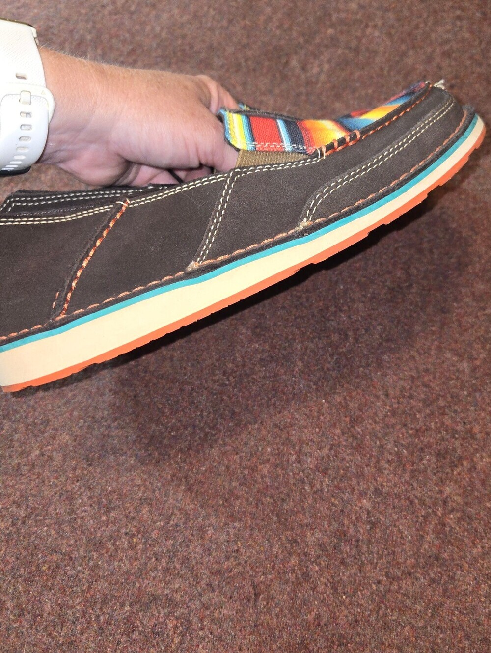 Ariat Women's Cruiser Shoes Chocolate Fudge Serape Print Size 8.5B - Picture 5 of 8